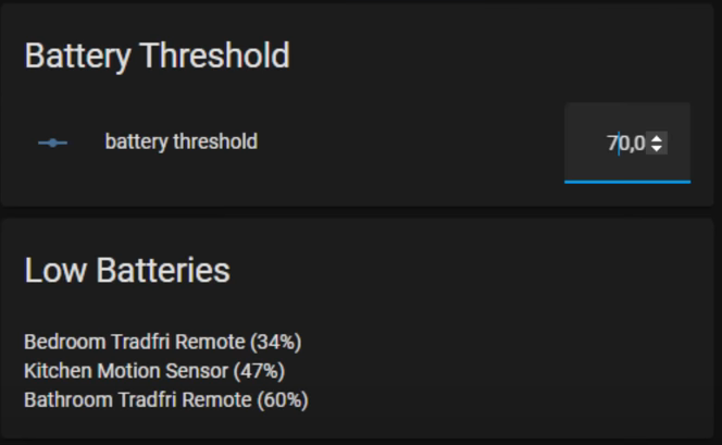 End Result of the Home Assistant Battery List Tutorial